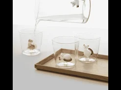 Vaso^Vaso de vidrio borosilicato, Gato, blanco/gris 350 ml, Tabby Cat Transparente