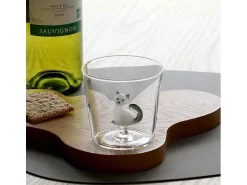 Vaso^Vaso de vidrio borosilicato, Gato, blanco/gris 350 ml, Tabby Cat Transparente