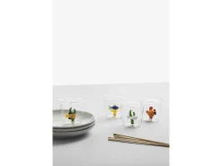 Vaso de vidrio borosilicato, Pez y Alga, /azul 350 ml, Marine Garden Rosa