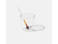 Vaso^Vaso medidor Spritzometer - Juego de 2 vasos + dispensador Spritz, vidrio decorado, fabricado en Italia - Zafferano Italia Transparente