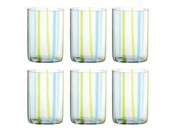 Outlet Vaso Tirache Zafferano en Vidrio Borosilicato Bicolor Aguamarina Caja de 6 Piezas Verde