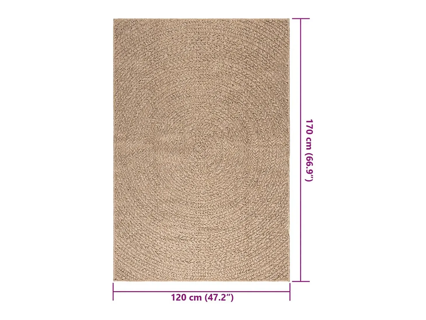 Veno Alfombra ZIZUR apariencia de yute interior y exterior 120x170cm