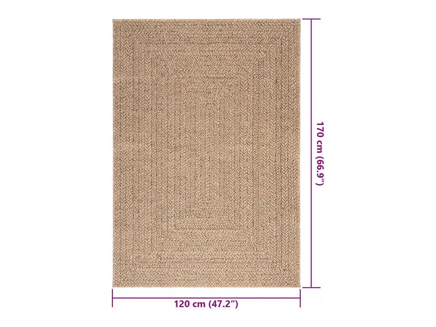 Sale Garden Furniture Veno Alfombra ZIZUR apariencia de yute interior y exterior 120x170cm Marru00f3n