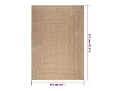 Veno Alfombra ZIZUR apariencia de yute interior y exterior 160x230 cm