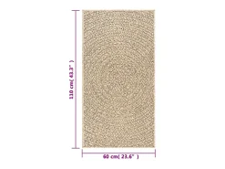 Veno Alfombra ZIZUR apariencia de yute interior y exterior 60x110 cm