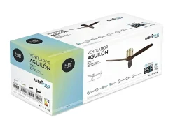Ventilador Dc Aguilon Dorado Roble Sin Luz Control Remoto Y Temporizador