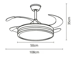 Ventilador Dc Asgard Led Negro 4 Aspas Con Memoria Color