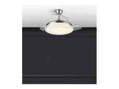 Ventilador Dc Biliku Niquel Led 72w Memoria De Color Y Temporizador