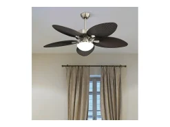 AKUNADECOR Plafón^Ventilador Dc Borasco Niquel Led 24w 3 Temperaturas Memoria Color Plateado