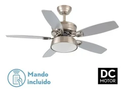 Ventilador Dc Braw Niquel Led 5 Aspas Y Control Remoto