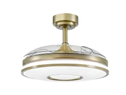 AKUNADECOR Plafón^Ventilador Dc Dani L Led Integrado Cct Y Memoria Color Dorado