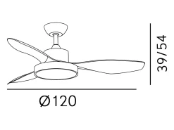 AKUNADECOR Plafón^Ventilador Dc Hayate L Marron Led Memoria De Color Y Temporizador Marru00f3n