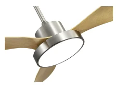 AKUNADECOR Plafón^Ventilador Dc Hayate L Niquel Haya Led Memoria De Color Y Temporizador Plateado