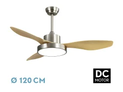 AKUNADECOR Plafón^Ventilador Dc Hayate L Niquel Haya Led Memoria De Color Y Temporizador Plateado