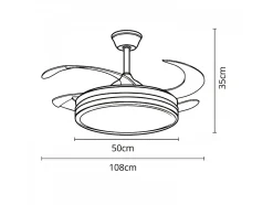 AKUNADECOR Plafón^Ventilador Dc Led Asgard 4 Aspas Led Integrado Y Memoria Color Blanco