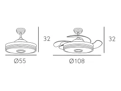 AKUNADECOR Plafón^Ventilador Dc Matanuska Con Altavoz Y Conectividad Bluetooth Blanco