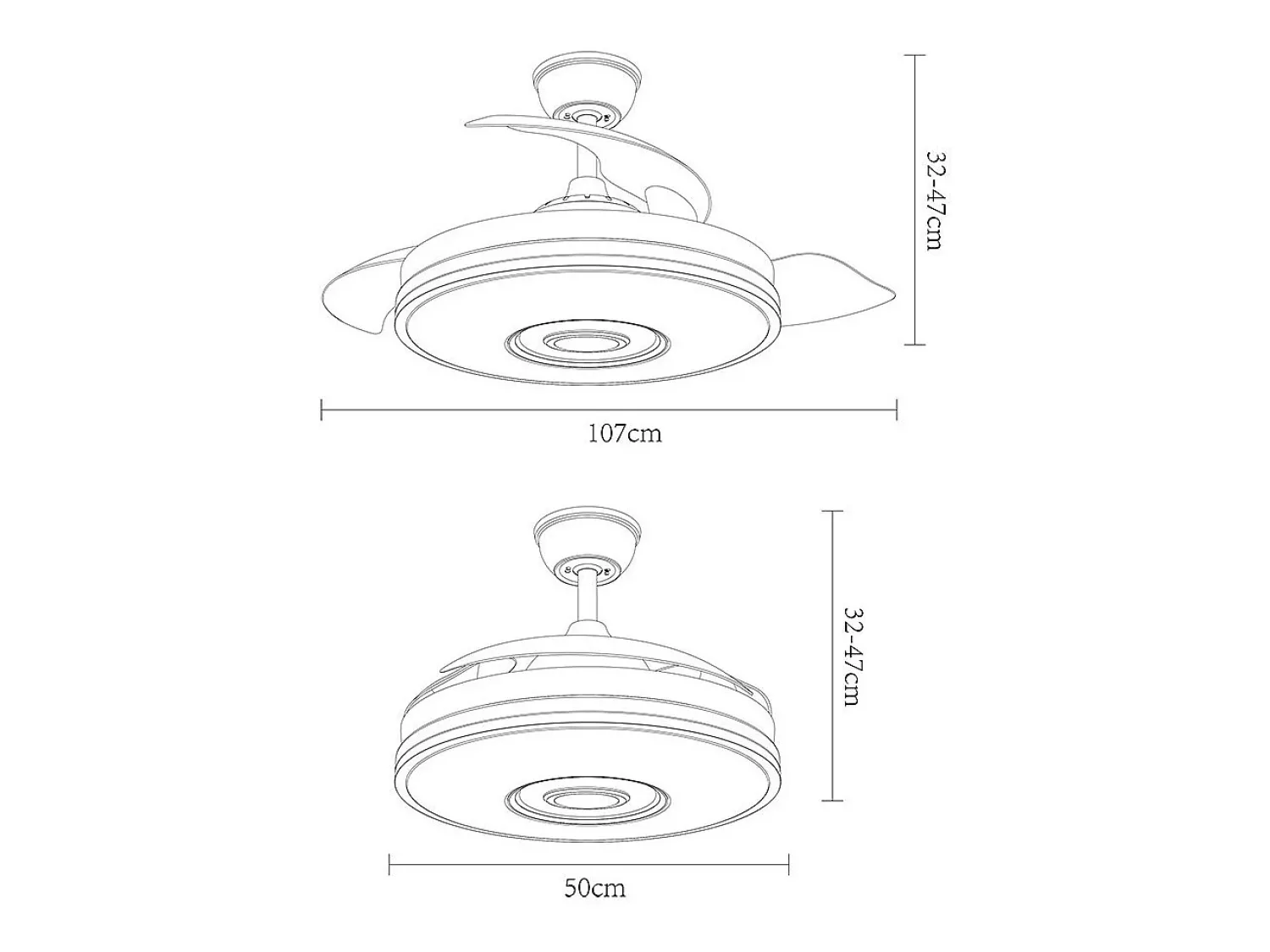 AKUNADECOR Ventilador Dc Noto Cromo Led Con Altavoz Y Conectividad Bluetooth Plateado