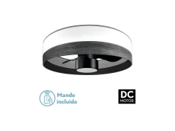 AKUNADECOR Plafón^Ventilador Dc Olga Blanco Led Memoria Color Temperatura Regulable Negro