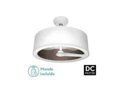 Ventilador Dc Tatiana Blanco Oxido Led Integrado 3temperaturas Mando Distancia