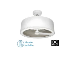 AKUNADECOR Plafón^Ventilador Dc Tatiana Gris Led Integrado 3temperaturas Mando Distancia Blanco
