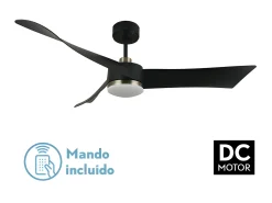 Ventilador Dc Tempel Negro Led Cct Regulable Con Inverter