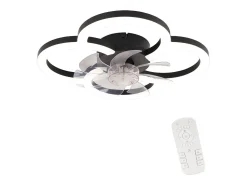Ventilador de techo LED NETTLIFE con iluminación - 40 W, silencioso, negro, con control remoto, temporizador regulable de 6 velocidades