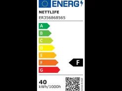 Sale NETTLIFE Ventilador de techo con iluminación LED, silencioso, con control remoto, 40 W, regulable, 6 velocidades Blanco