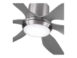 AKUNADECOR Plafón^Ventilador Extragrande Dc Otto Niquel Led Memoria De Color Y Temporizador Apagado Plateado