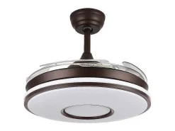 AKUNADECOR Plafón^Ventilador Marron Modelo Dani L Motor Dc Y Led Integrado Marru00f3n
