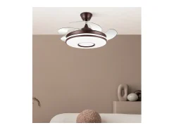 AKUNADECOR Plafón^Ventilador Marron Modelo Dani L Motor Dc Y Led Integrado Marru00f3n