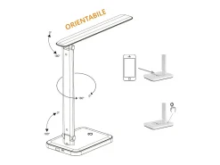 VERA - Lámpara de mesa LED CCT con carga inalámbrica sin cables Blanco