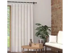 Soleil d'ocre Ropa De Casa^Visillo anudado de algodón 135x250 cm PANAMA , por Blanco