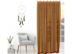 Outlet Soleil d'ocre Visillo con anillos 135X250 cm SPIRIT bronze Amarillo