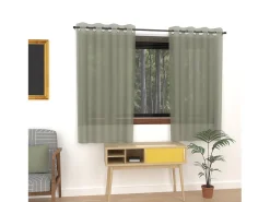 Soleil d'ocre Ropa De Casa^Visillo con ojales 135x180 cm ALIX caqui, por Verde