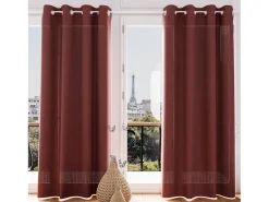 Clearance Soleil d'ocre Visillo con ojales jacquard TERCIOPELO terracota Rojo