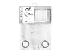 Clearance Soleil d'ocre Visillo con ojales ventanal 280x250 cm LAURENE, por Blanco