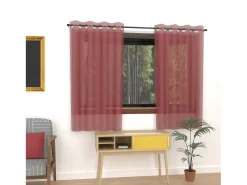 Best Soleil d'ocre Visillo con ojales 135x180 cm ALIX Rojo