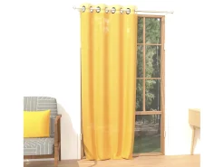 Soleil d'ocre Visillo con ojales 135x250 cm ALIX radiante, por Amarillo
