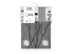 Visillo con ojales 135x250 cm LIANE gris, por Soleil d'Ocre