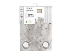 Clearance Soleil d'ocre Visillo con ojales 135x250 cm OSAKA, por Blanco