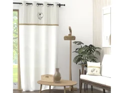 Soleil d'ocre Ropa De Casa^Visillo ojales de algodón 135x250 cm AIMEE, por Beige
