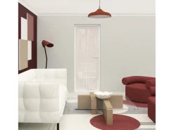 Soleil d'ocre Ropa De Casa^Visillo para puerta ventana 70x200 cm CHARLIE, por Rojo