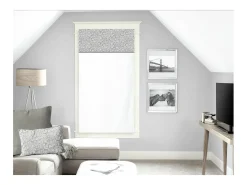 Visillo para ventana algodón puro 60x120 cm VINTAGE gris