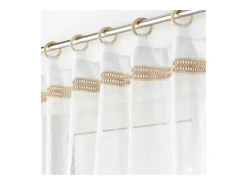 New Douceur d'intérieur Visillos con ojales de madera Blanco