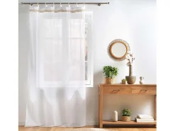 New Douceur d'intérieur Visillos con ojales de madera Blanco