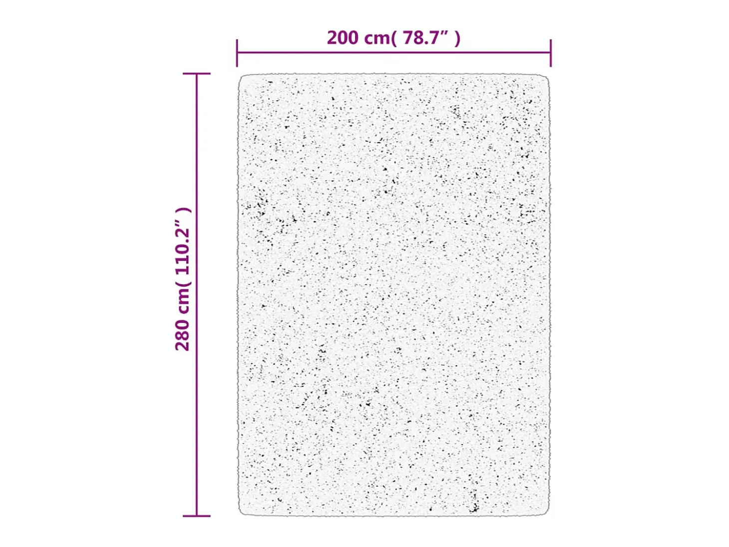 Vito Alfombra de pelo largo moderna PAMPLONA negro y crema 200x280cm