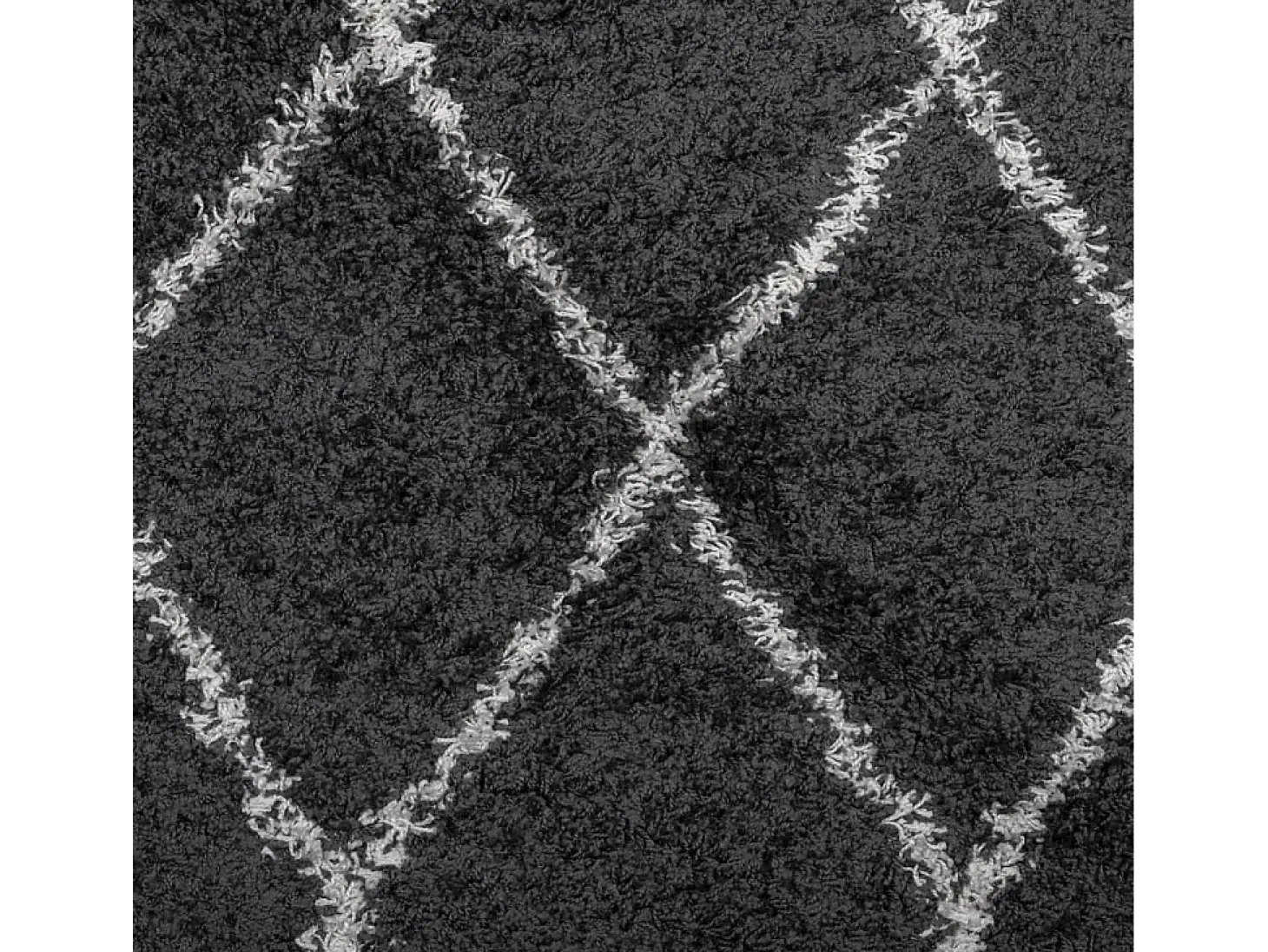 Vito Alfombra de pelo largo moderna PAMPLONA negro y crema 200x280cm