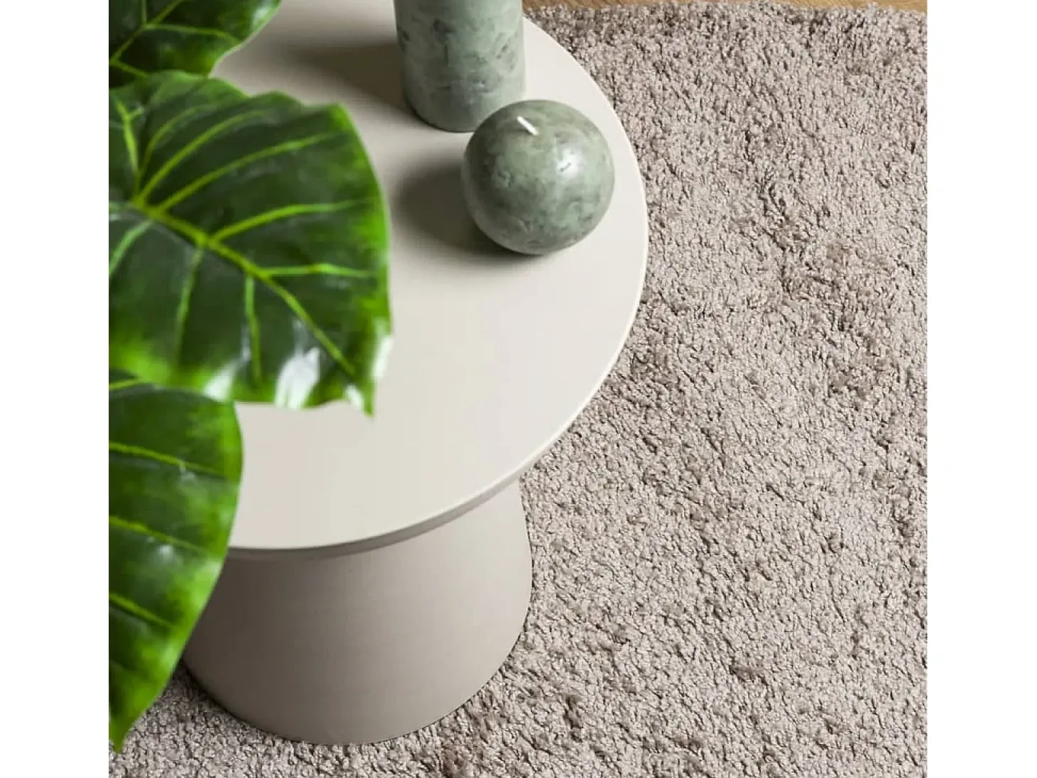 Vito Alfombra peluda de pelo largo moderna PAMPLONA beige 160x160 cm