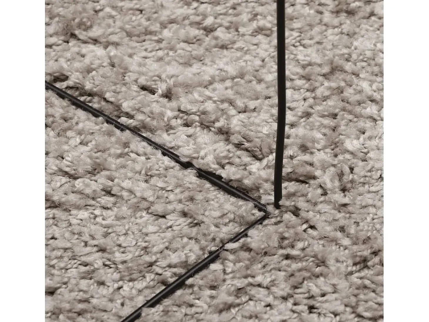 Vito Alfombra peluda de pelo largo moderna PAMPLONA beige 160x160 cm