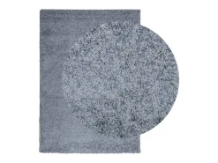 Vito Alfombra peluda de pelo largo moderna PAMPLONA azul 140x200 cm